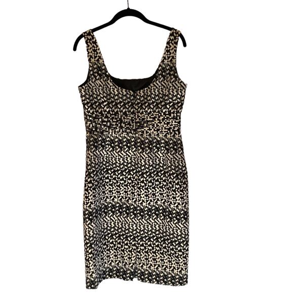 Jones New York Mini Metallic Chevron Print Cocktail Dress size 6 Y2K Bodycon - Picture 3 of 6